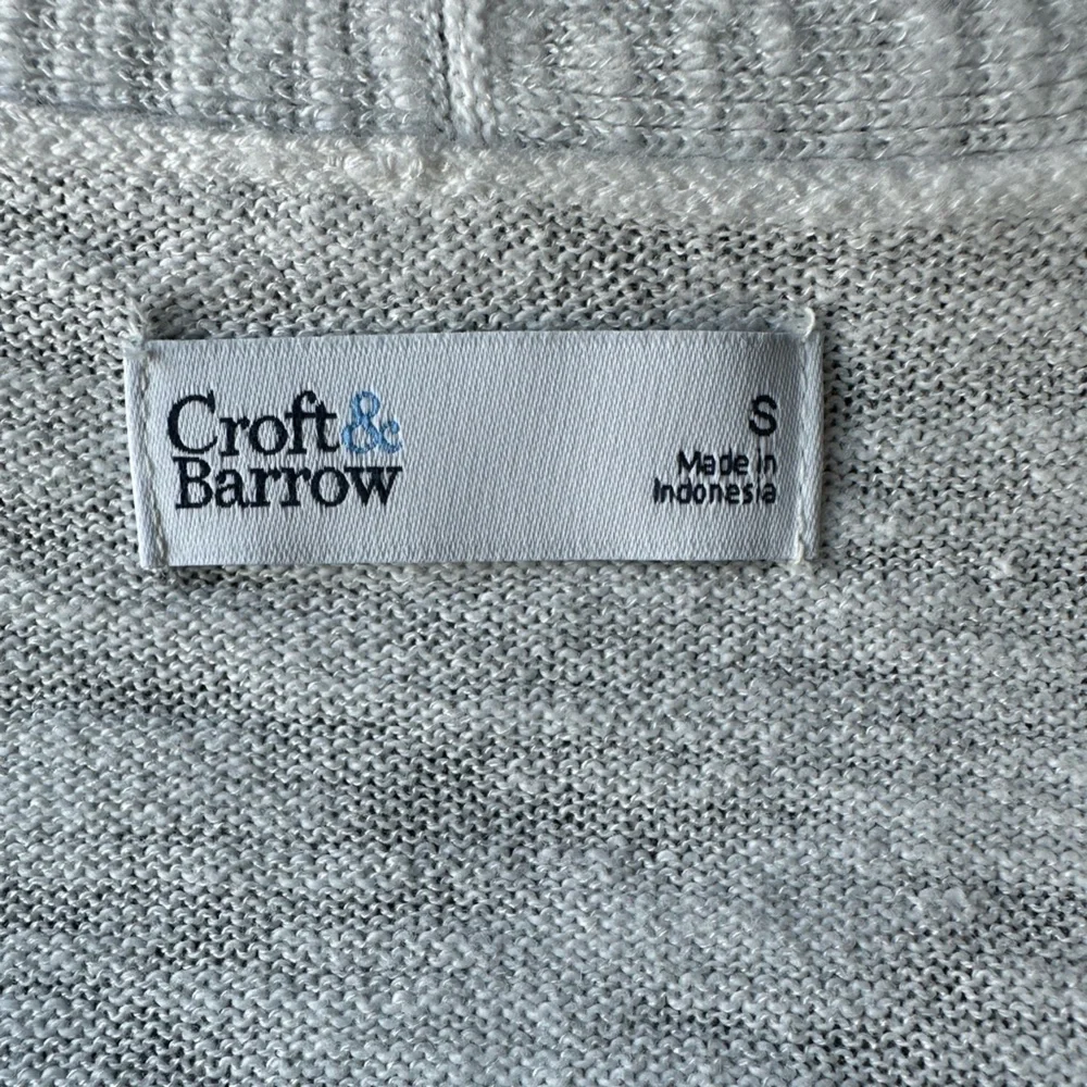 Croft & Barrow White Open Cardigan Sweater Size S NWT 62/31/7 cotton/rayon/nylon